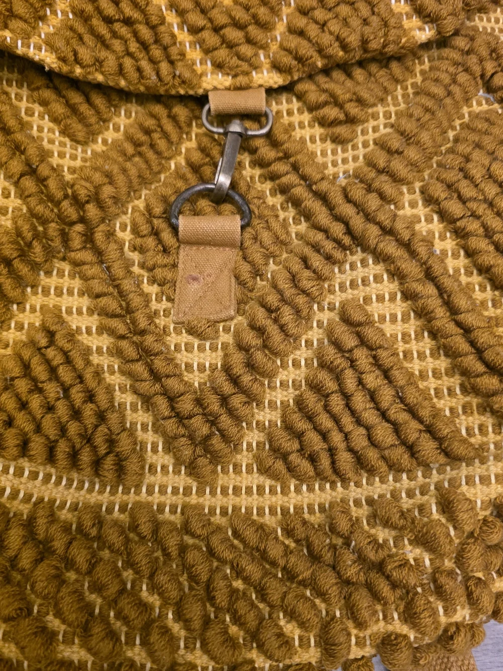 Panache Mustard Yellow Woven Macramé Backpack